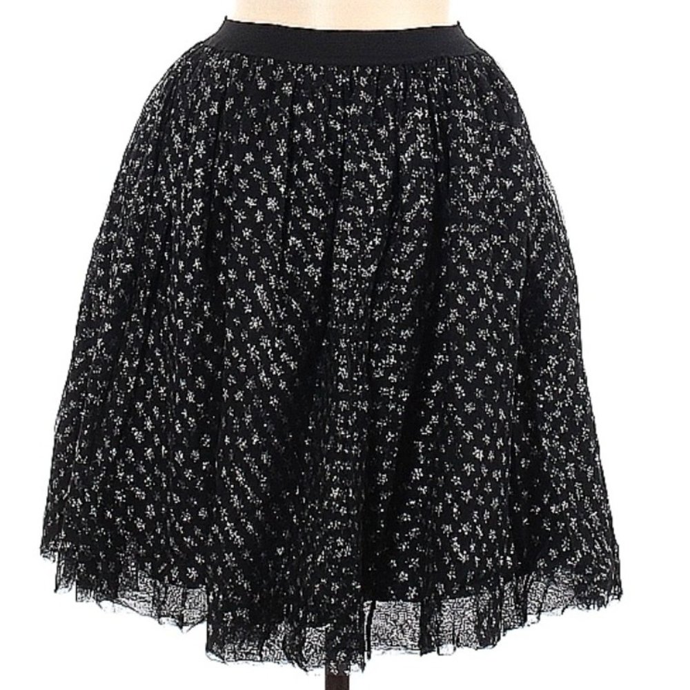 HARAJUKU LOVERS Black Tulle Skirt With Silver Stars - Size 6